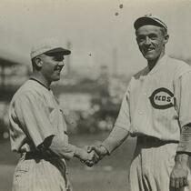 Ball players shaking hands
