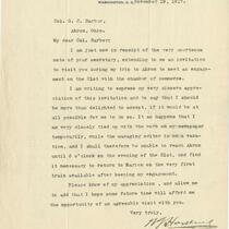 Letter from Warren G. Harding to Col. O. C. Barber