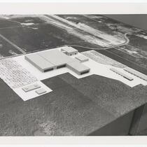 Aerial view of a model of an industrial plant