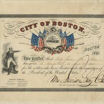Certificate of the Boston Committee on Military Donations